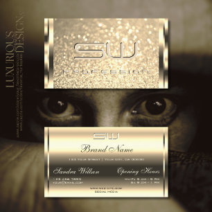 Glamour Gold Glitzer 3D-Initialen Golden Effects Visitenkarte