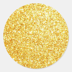 Glamour Gold Glitzer Blank Template Classic Runder Aufkleber