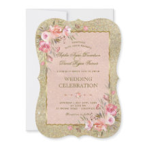 Glamour Gold Glitzer Blush Bloral Wedding