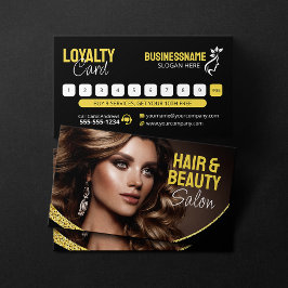 Glamour Gold Glitzer Haar Stylist Beauty Salon Treuekarte