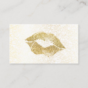 Glamour Gold Glitzer Kiss   Goldtextur Visitenkarte