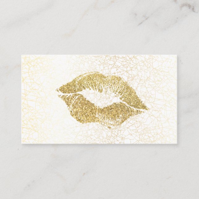 Glamour Gold Glitzer Kiss | Goldtextur Visitenkarte (Vorderseite)