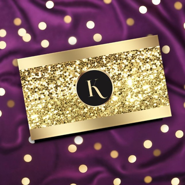 Glamour Gold Glitzer Makeup Artist Business Card Visitenkarte (Von Creator hochgeladen)