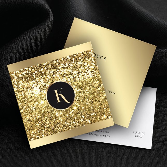 Glamour Gold Glitzer Makeup Artist Square Quadratische Visitenkarte (Von Creator hochgeladen)