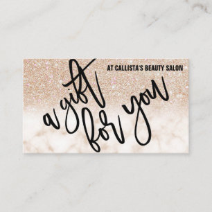 Glamour Gold Glitzer Marble Geschenkgutschein Visitenkarte