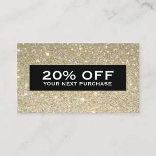 Glamour Gold Glitzer Modern Beauty Coupon Card
