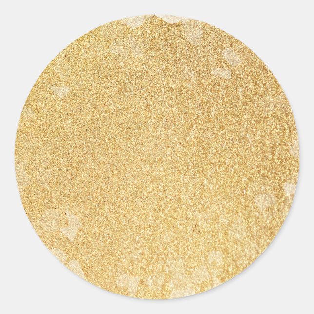 Glamour Gold Glitzer Moderne, elegante Blank-Vorla Runder Aufkleber (Vorderseite)