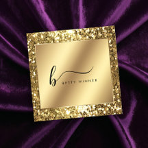 Glamour Gold Glitzer Script Monogram