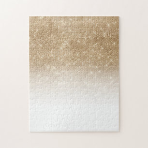 Glamour Gold Glitzer Sequin Ombre Gradient Puzzle