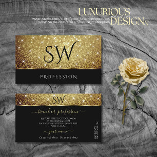 Glamour Gold Glitzer Sparkastensteine Schwarze Mon Visitenkarte