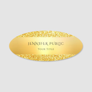 Glamour Gold Glitzer Trendy Elegantes Template Namensschild