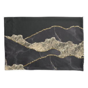 Glamour Gold Glitzer White Marble Ombre Kissenbezug