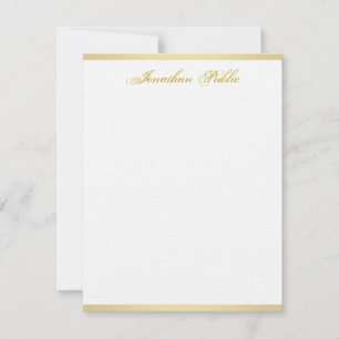 Glamour Gold Handwriting Script Simple Template Mitteilungskarte