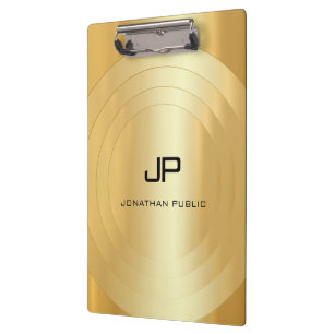 Glamour Gold Look Monogram Elegant Template Klemmbrett