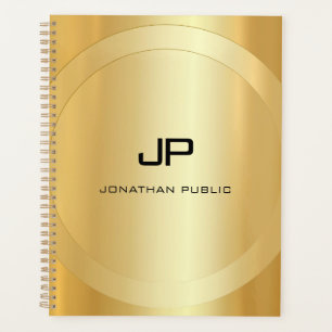 Glamour Gold Look Monogram Template Personalisiert Planer