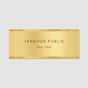 Glamour Gold Moderne elegante Template Rectangle Namensschild