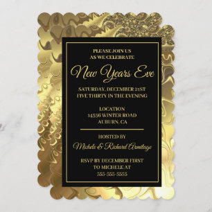Glamour Gold New Years Einladung