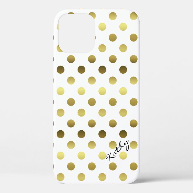 Glamour Gold Polka Dot Case-Mate iPhone Hülle (Rückseite)