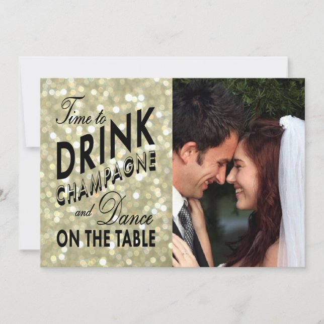 Glamour Gold Save the Date (Vorderseite)