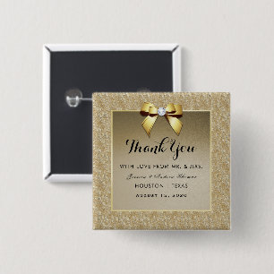 Glamour Gold & Stylish Gem Wedding Button