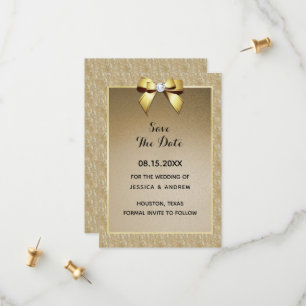 Glamour Gold & Stylish Gem Wedding Save The Date