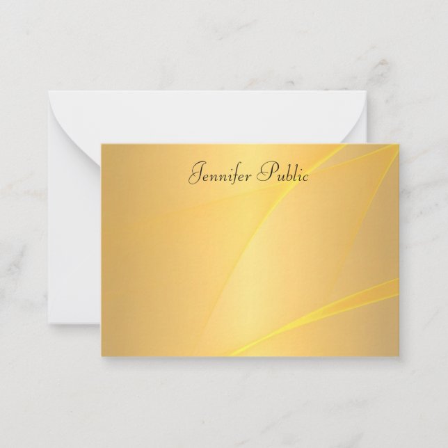 Glamour Gold Template Hintergrund Handschriftlich Mitteilungskarte (Vorderseite)