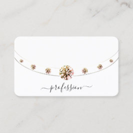 Glamour Gold und White Shimmerly Rhinestones Visitenkarte