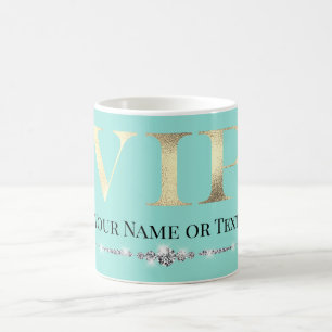 Glamour Gold VIP auf Aquamarin Kaffeetasse