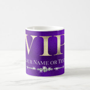 Glamour Gold VIP auf Lila Kaffeetasse