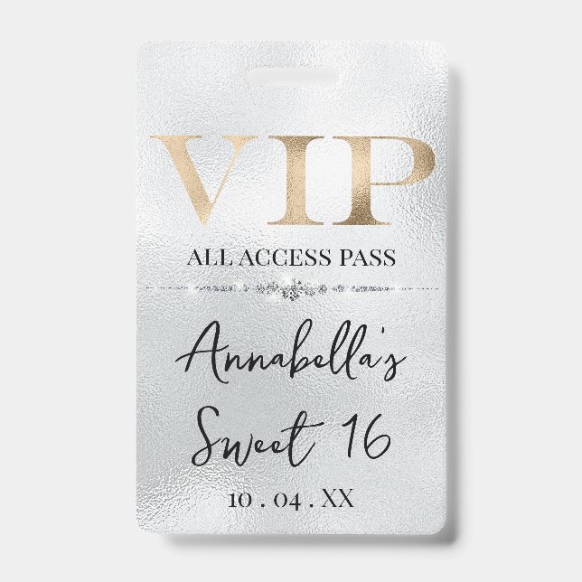 Glamour Gold VIP auf Silber Ausweis (Vorderseite)