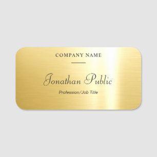 Glamour Gold Vorlage Handschrift-Skript Modern Namensschild