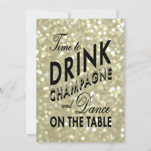 Glamour Gold Wedding Einladung