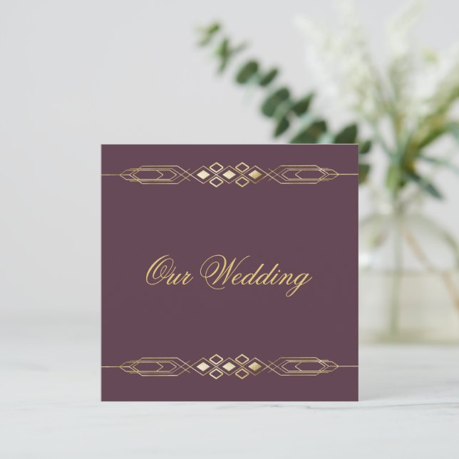 Glamour Gold Wedding Einladung (Stehend Vorderseite)