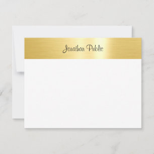Glamour Gold White Template Handschriftlich Mitteilungskarte