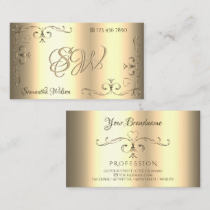 Glamour Golden Ornaments Verziert Corners Initiale Visitenkarte