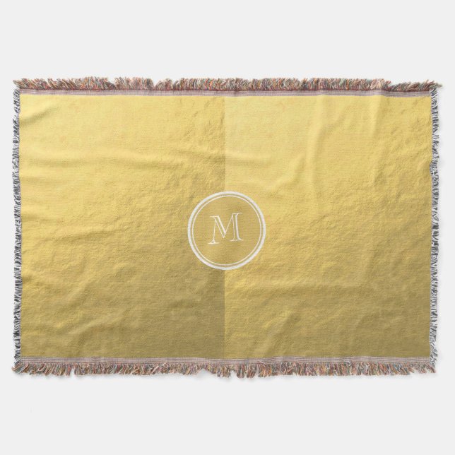 Glamour-Goldfolien-Hintergrund-Monogramm Decke (Vorderseite)