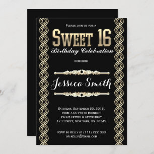 Glamour Great Gratsby Sweet 16 Einladung