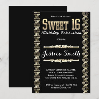 Glamour Great Gratsby Sweet 16 Einladung