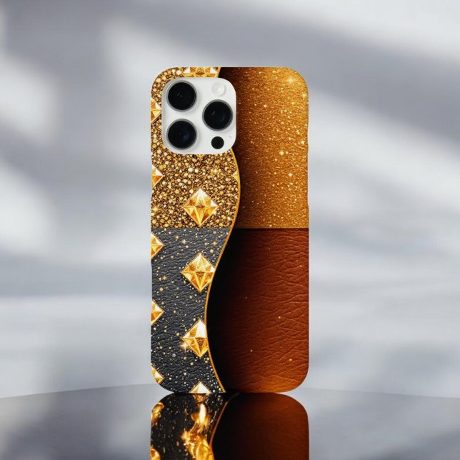 Glamour Guard: Glitzer-gestuftes Leder Case-Mate iPhone Hülle (Von Creator hochgeladen)