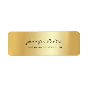 Glamour Hand Script Simple Gold Top-Rücksendeadres