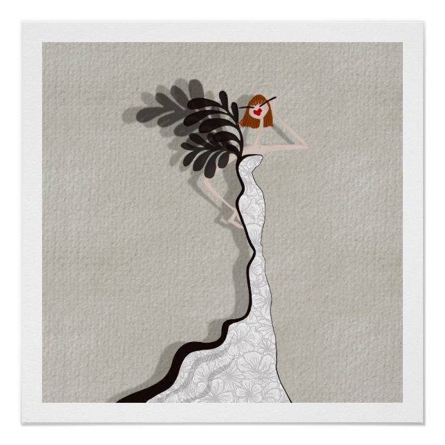 Glamour Haute Couture Fashion Illustration Card Poster (Vorderseite)