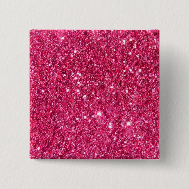 Glamour-heißes Rosa-Glitzer Button (Vorderseite)