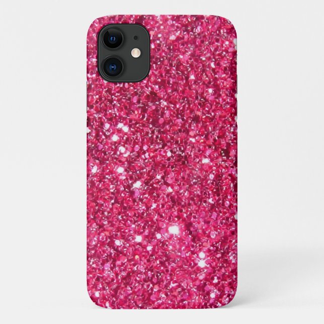 Glamour-heißes Rosa-Glitzer Case-Mate iPhone Hülle (Rückseite)