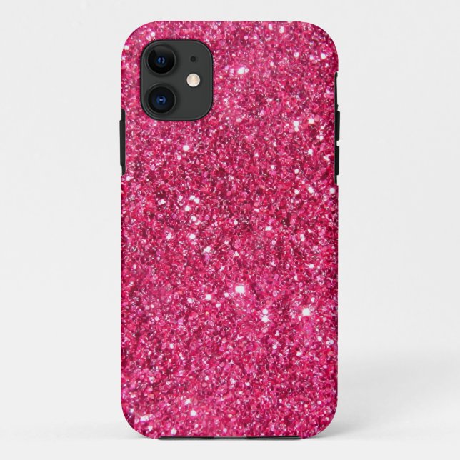Glamour-heißes Rosa-Glitzer Case-Mate iPhone Hülle (Rückseite)
