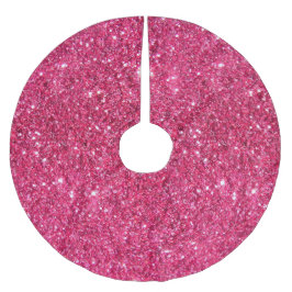 Glamour-heißes Rosa-Glitzer Polyester Weihnachtsbaumdecke