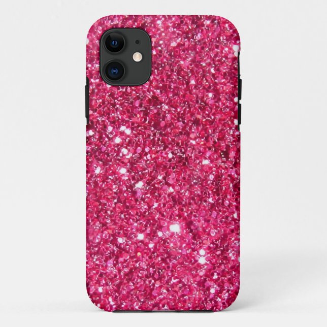 Glamour Hot Pink Glitzer Case-Mate iPhone Hülle (Rückseite)