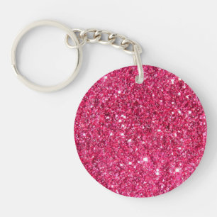 Glamour Hot Pink Glitzer Schlüsselanhänger