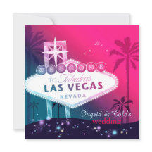 Glamour Hot Pink Las Vegas Hochzeitseinladung