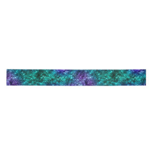 Glamour im Ozean Lila und Aquamariner Glitzer Satinband