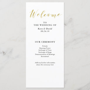 Glamour Imitate Gold Classic Wedding Program Programm